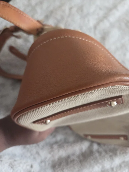 Dooney & Bourke Tan Canvas and Brown Leather Shoulder Bag - Picture 13 of 13